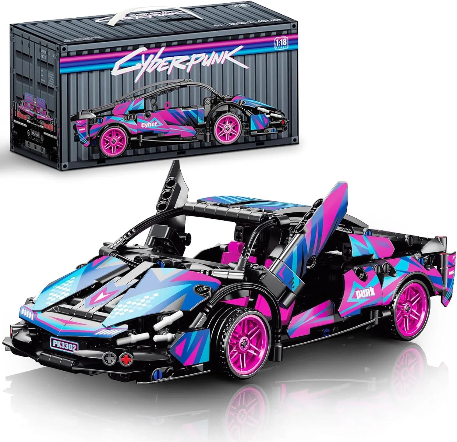 Car Building Set Technic-Style Speed Champions Building Set – 586 Pieces, Classic Sports Car Model for Kids and Adults Age 12-14-16, Fun Race Car Toy Set for Boys and Girls