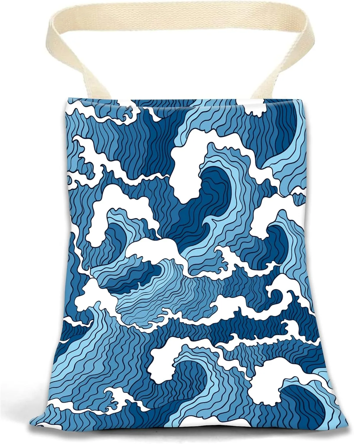 Car Garbage Can, Hanging Car Trash Can for Back Seat Organizer, Cute Blue Sea