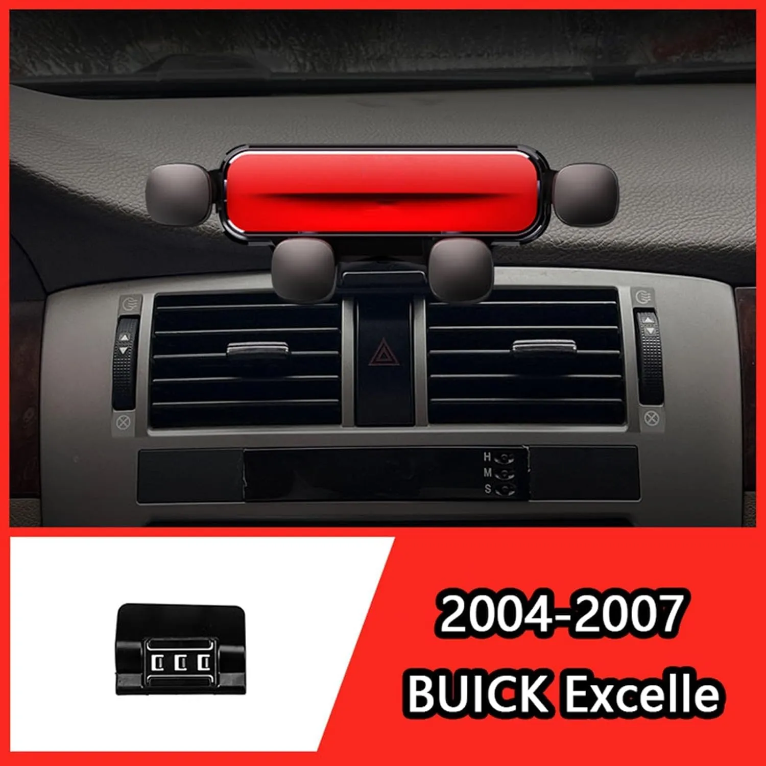 Car Phone Holder Mount for Buick Excelle 2004-2007, 360° Rotation Automobile Cradle, Cell Phone Car Mount, Adjustable Car Phone Stand Automobile Cradle,B Red