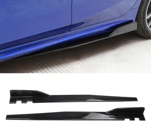 Car Side Skirts for Nissan Prairie (M12) 1998-2003 2004, Side Skirt Extension Running Boards Anti-Collision Body Kit, Car Styling Accessories,Bright Black