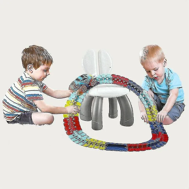 Car Toy Set Changeable Track With Led Lighting Race Car Flexible Rail & Electri