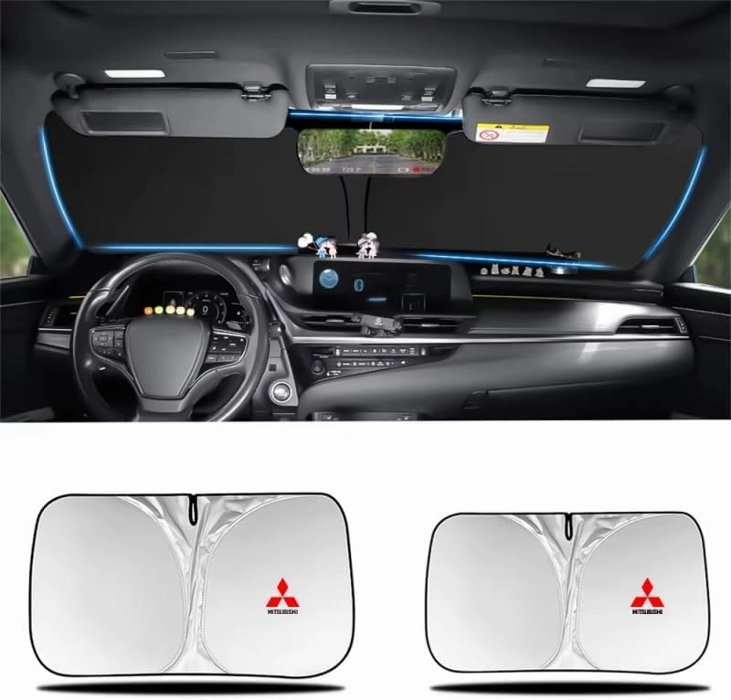 Car Windshield Sunshade for Mitsubishi Lancer Sportback X 2016-2017, Block UV Rays Sun Visor Protector, Front Window Sunshades, Windscreen Sunshade,B 145CM