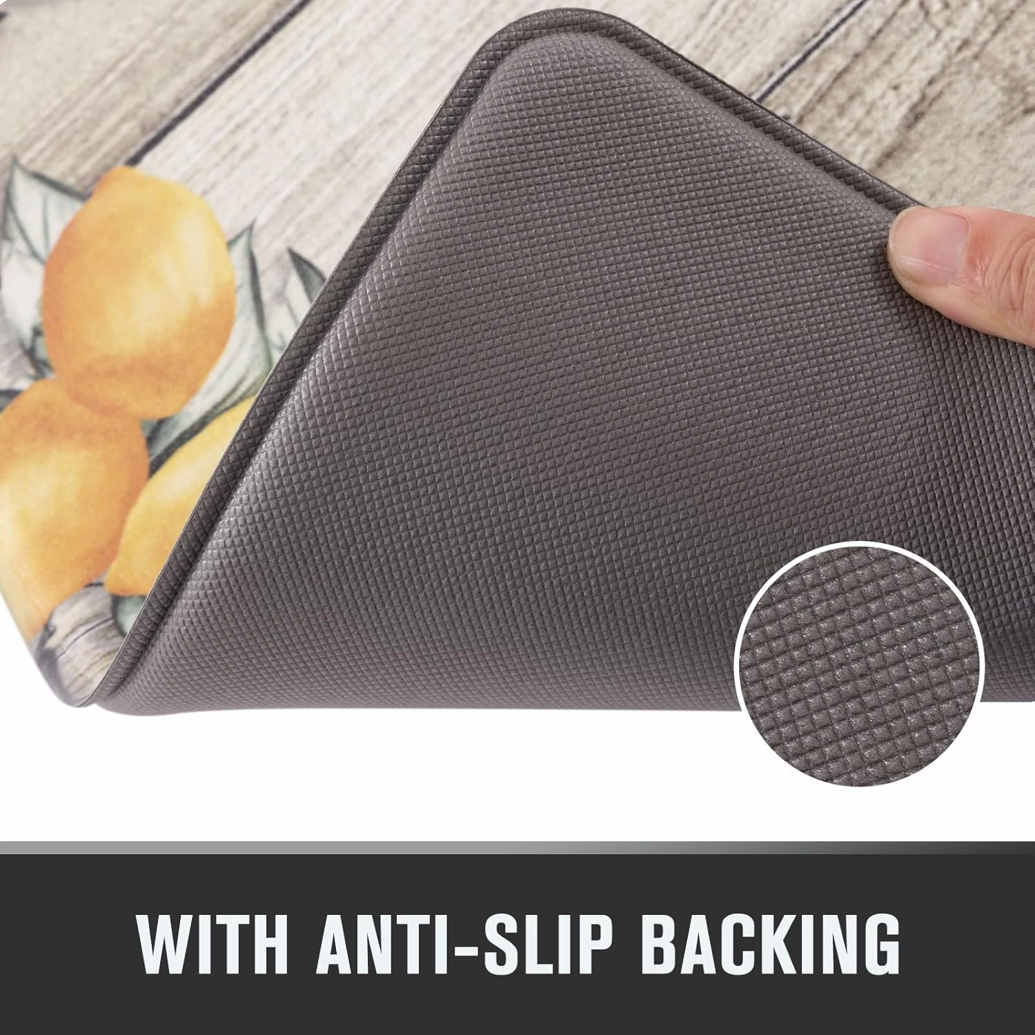 Carvapet Kitchen Floor Mats 2Pcs, Anti Fatigue Kitchen Rugs and Mats Farmhouse Lemons Non-Skid Cushioned Floor Comfort Mat for Kitchen, Doorway, Sink, Laundry, 17"x27" 17"x47"