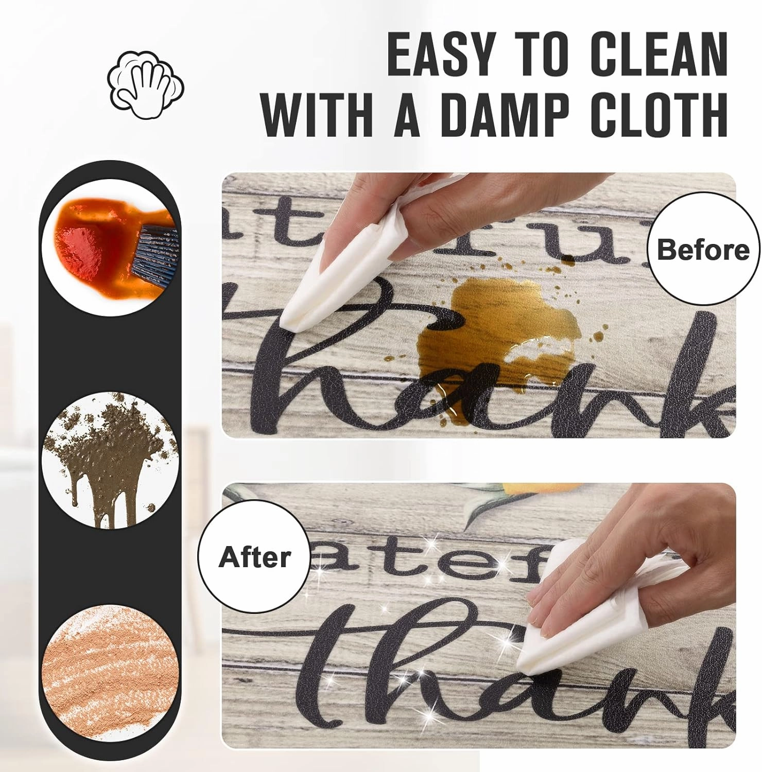 Carvapet Kitchen Floor Mats 2Pcs, Anti Fatigue Kitchen Rugs and Mats Farmhouse Lemons Non-Skid Cushioned Floor Comfort Mat for Kitchen, Doorway, Sink, Laundry, 17"x27" 17"x47"