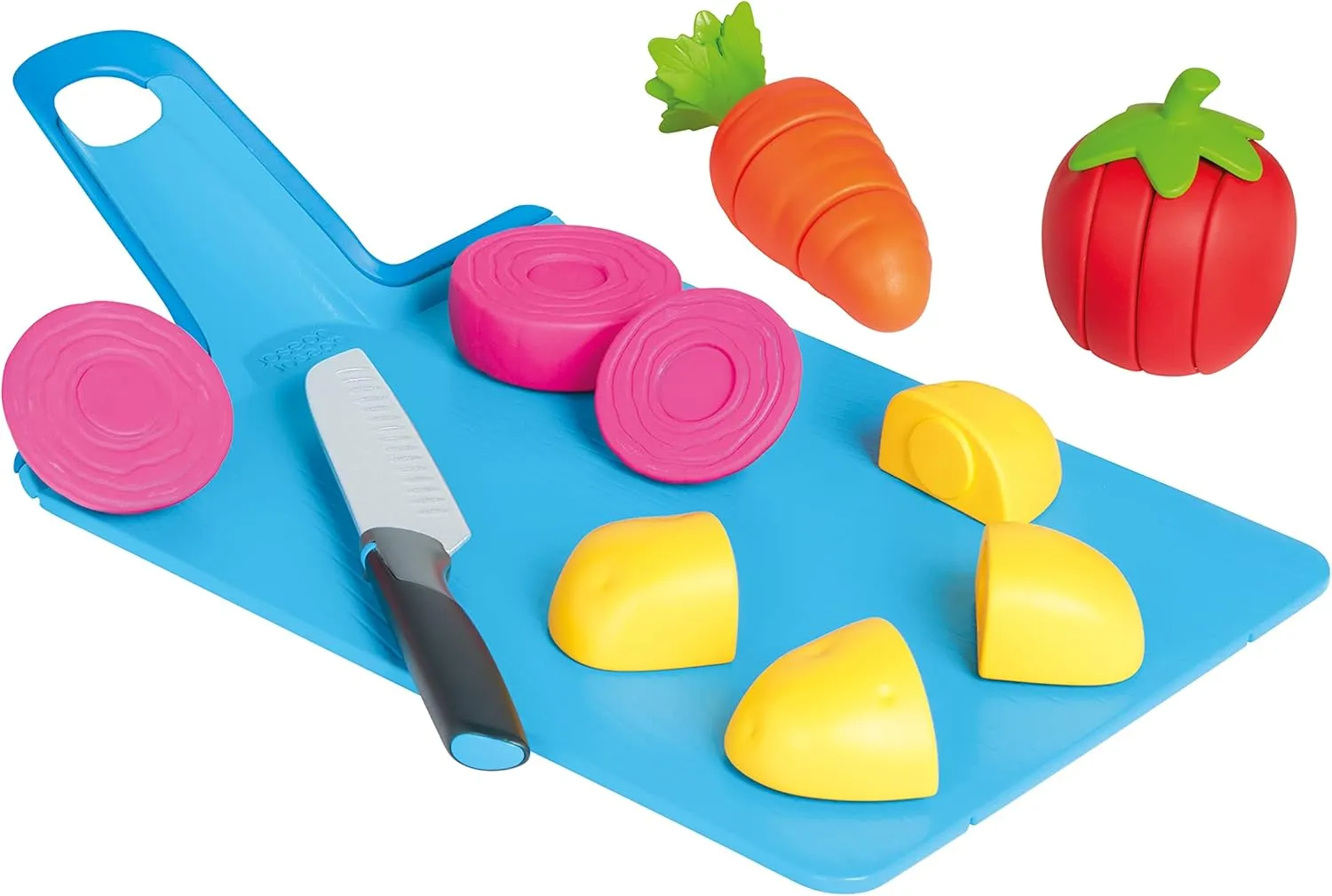 Casdon Joseph Joseph Toys - Chop2Pot - Super Safe Kitchen Playset for Kids with Foldable Chopping Board & Choppable Play Food - For Children Aged 2 