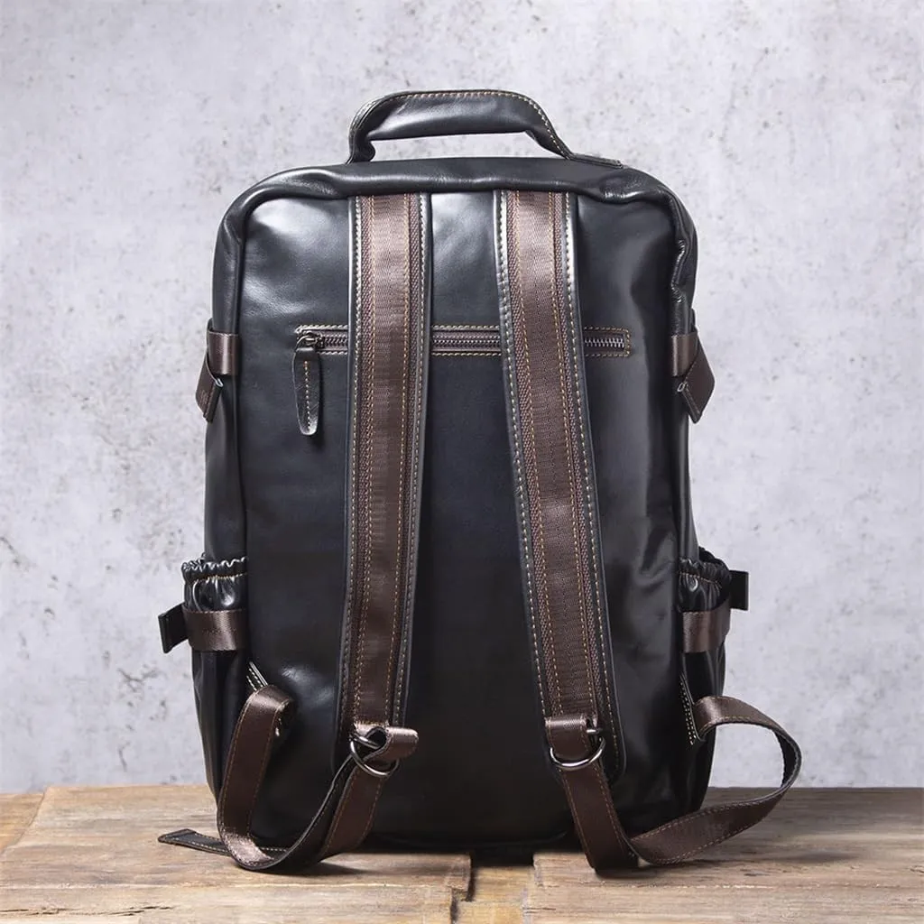 Casual Shoulder Bag Men Handmade Computer Backpack Travelling Bag