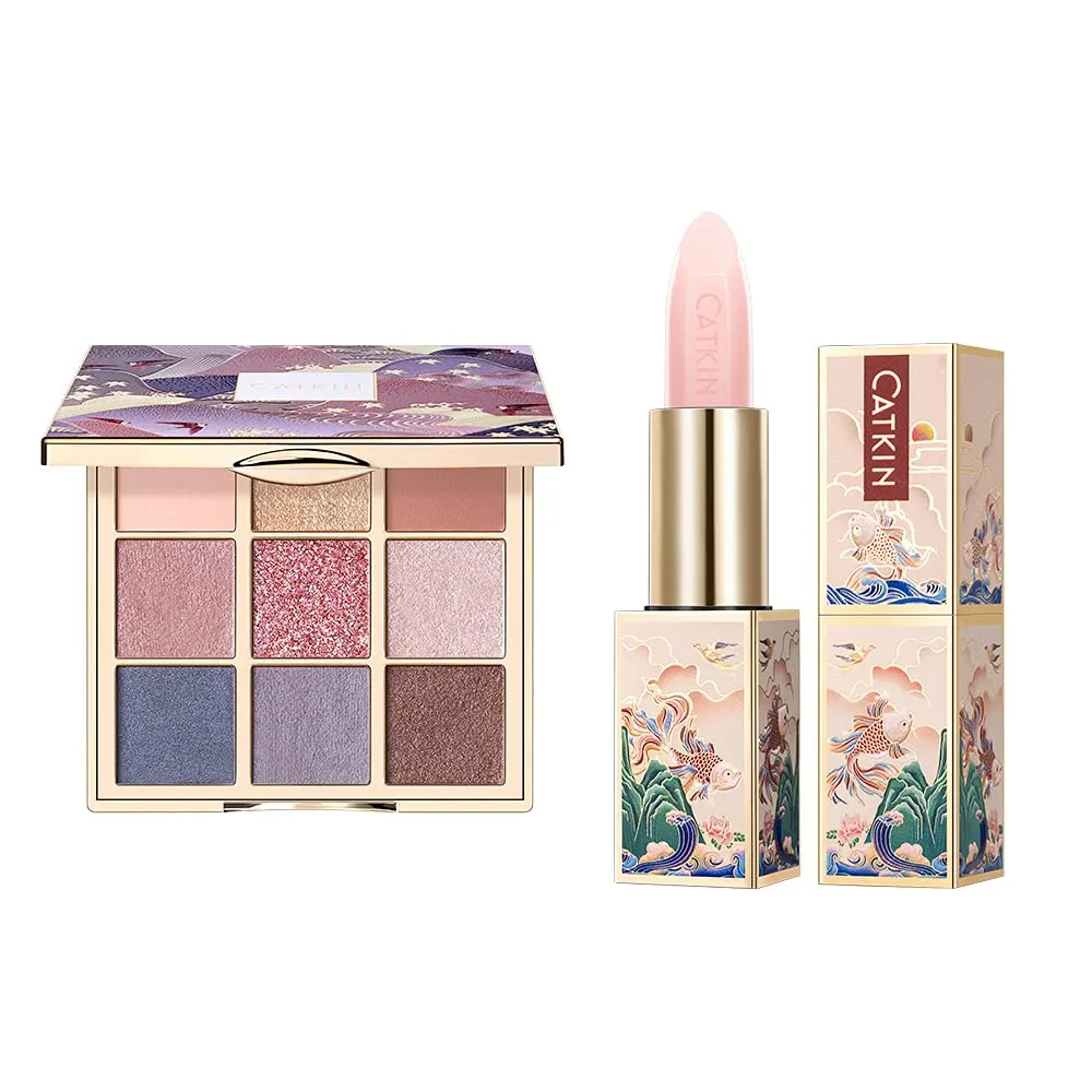 Catkin 2Pcs Makeup Set Includes Eyeshadow Palette C08 and Moisturising Lip Balm C01