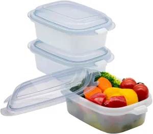 CBJAPAN M3P atomico Storage Container, 16.5 fl oz (470 ml), Blue, Set of 3, Microwave Safe, Dishwasher Safe, Microwave Safe