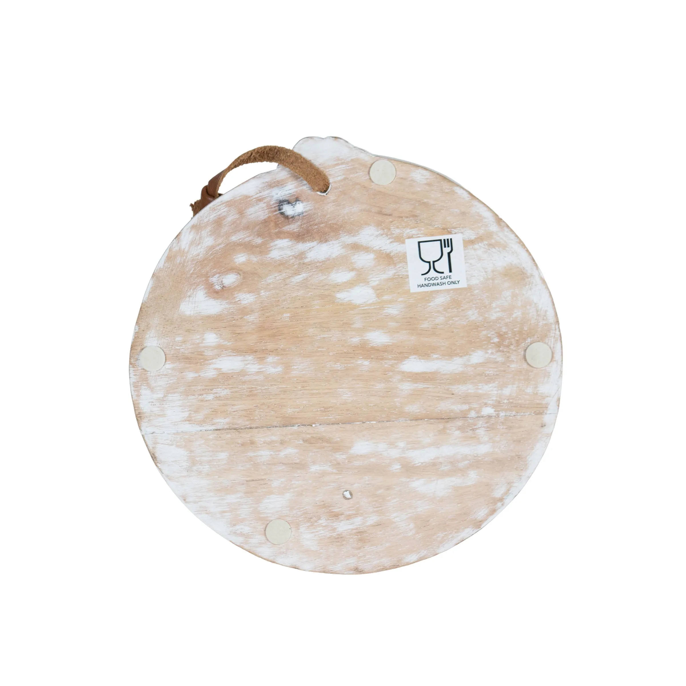 CHARLOTTE SMALL ROUND WHITE FLORAL WOOD CUTTING BOARD (MIN 2)