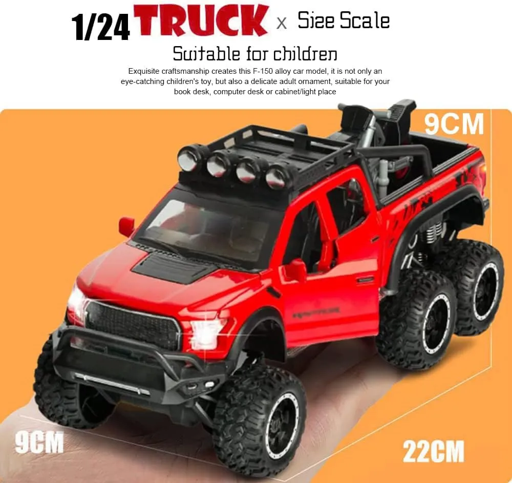 chengchuang Toy Car for Boys, 1/32 Scale Die Cast Metal Cars Toys, Pull Back Toy Car with Sounds and Lights for Kids Gifts (Red)