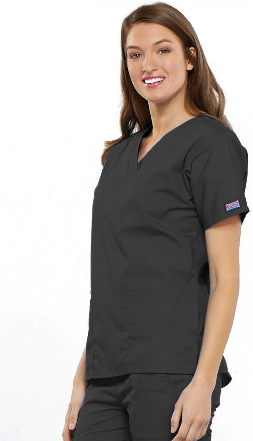 Cherokee Scrub set for women Traditional Fit Dolman Sleeve, V-neck Top 4700 Natural Rise Flare Leg Drawstring Pant 4101
