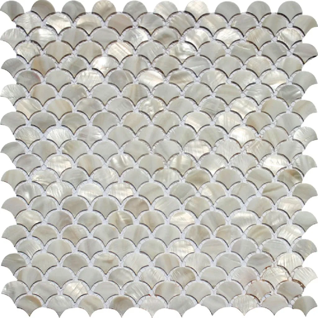 Chiffon White 12x12 Polished Arabesque Shell Mother of Pearl Mosaic Tile (20 pack, 19.34 sq ft/case) - Sample