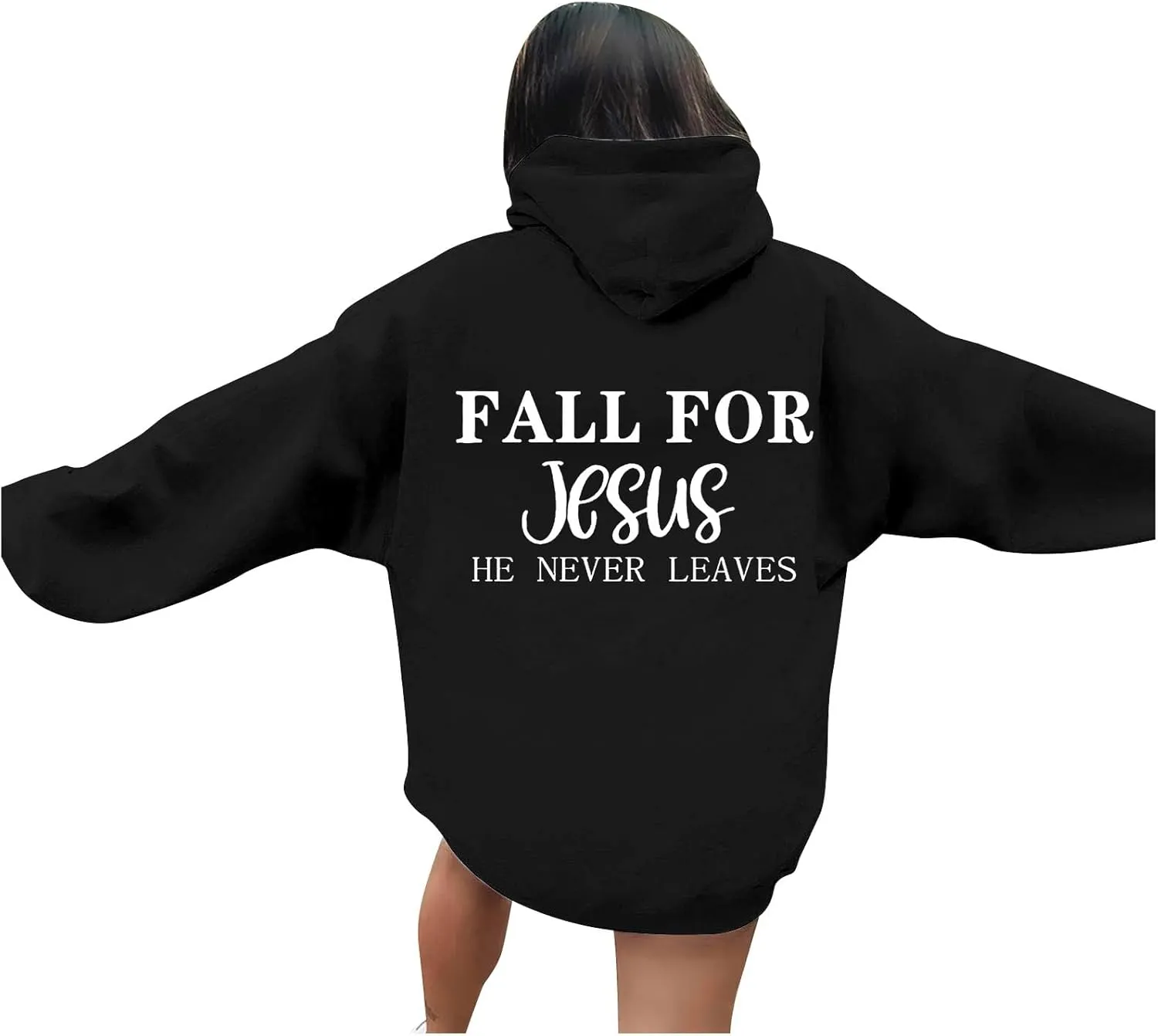 Christian Gift Casual Shirt for Women Jesus Is King Fall for Jesus He Never Leaves Christian Sweatshirt Letter Christ