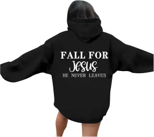Christian Gift Casual Shirt for Women Jesus Is King Fall for Jesus He Never Leaves Christian Sweatshirt Letter Christ