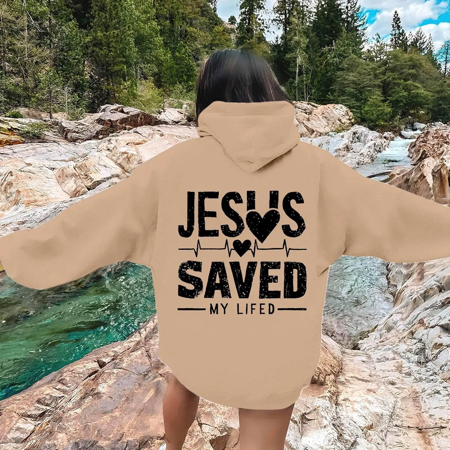 Christian Gift Casual Shirt for Women Jesus Is King Fall for Jesus He Never Leaves Christian Sweatshirt Letter Christ