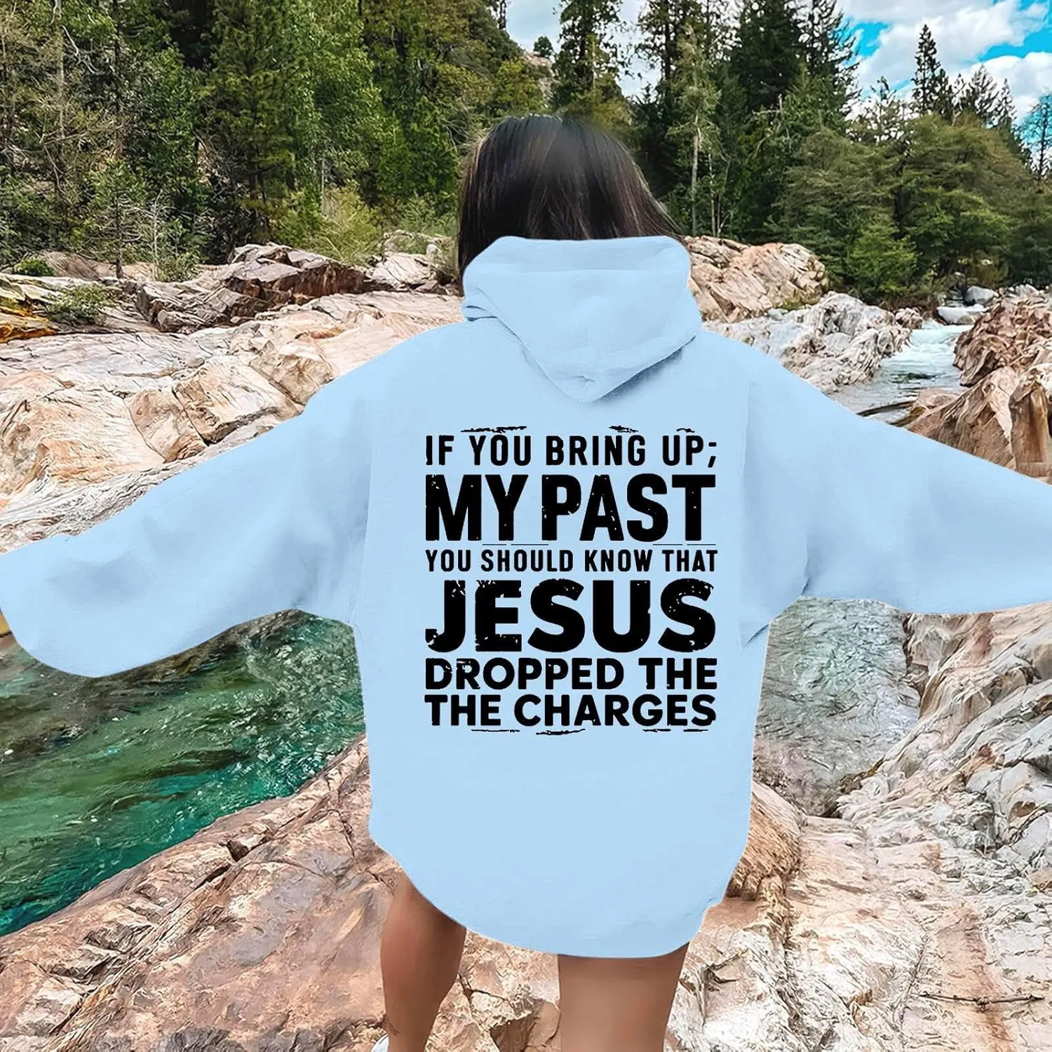Christian Gift Casual Shirt for Women Jesus Is King Fall for Jesus He Never Leaves Christian Sweatshirt Letter Christ