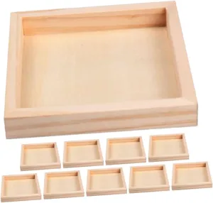 Ciieeo 10Pcs Unfinished Puzzle Tray Shape Serving Storage Organizer for Blocks Lightweight Portable for Home Use