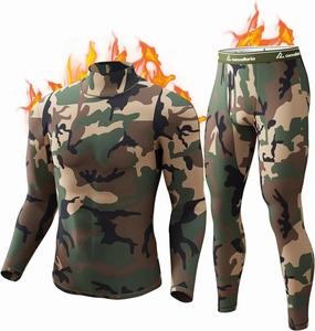 CL convallaria Long Johns Thermal Underwear for Men Soft Fleece Lined Base Layer Cold Weather Top Bottom Gift Set