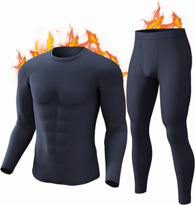 CL convallaria Long Johns Thermal Underwear for Men Soft Fleece Lined Base Layer Cold Weather Top Bottom Gift Set