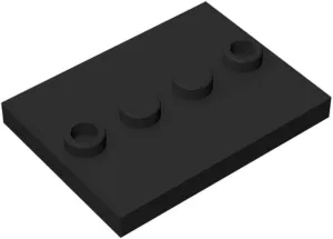 Classic Building Bulk Tile 3x4 with 4 Studs in Center, 100 Piece, Compatible with Major Brands Parts Tiles 3 x 4 with 4 Studs in Center -Figure Display Base Collector Series (100 pcs，Black)