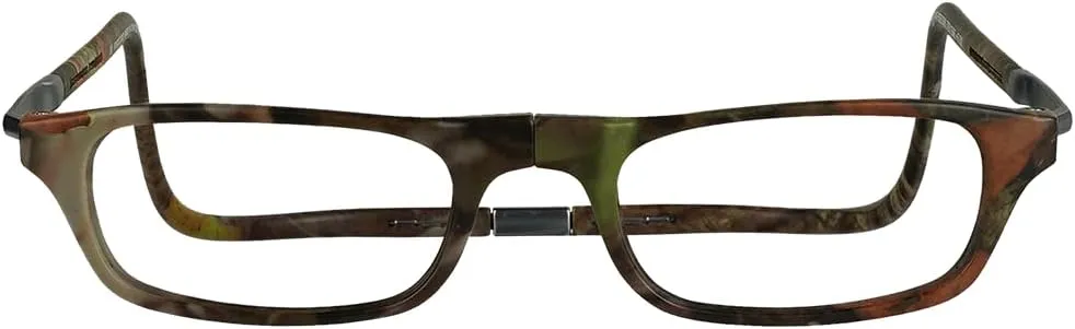 Clic Magnetic Reading Glasses, Adjustable Temple, Computer Readers, Original Expandable, (M-XL, Kings Camo, 2.00 Magnification)