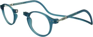 Clic Magnetic Reading Glasses for Men or Women, Computer Readers, Brooklyn (S-M, Jean Blue, 2.50 Magnification)