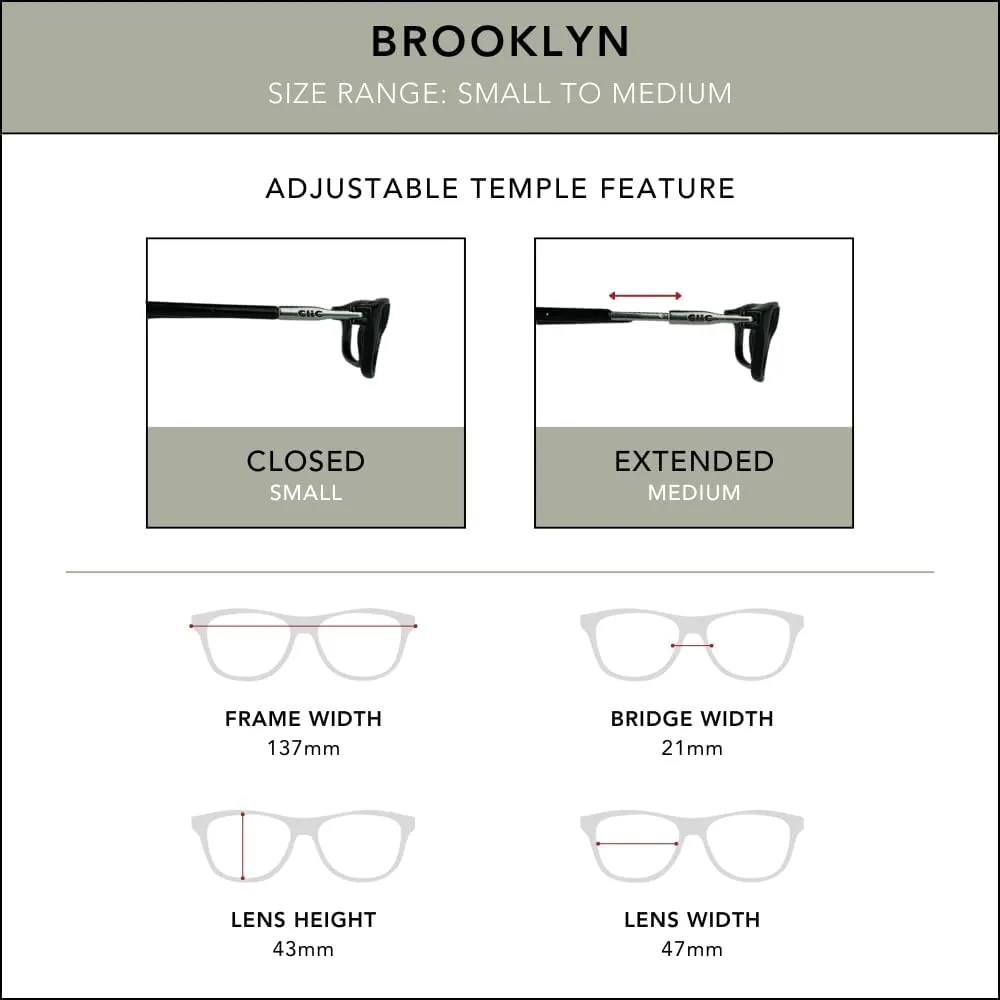 Clic Magnetic Reading Glasses for Men or Women, Computer Readers, Brooklyn (S-M, Jean Blue, 2.50 Magnification)