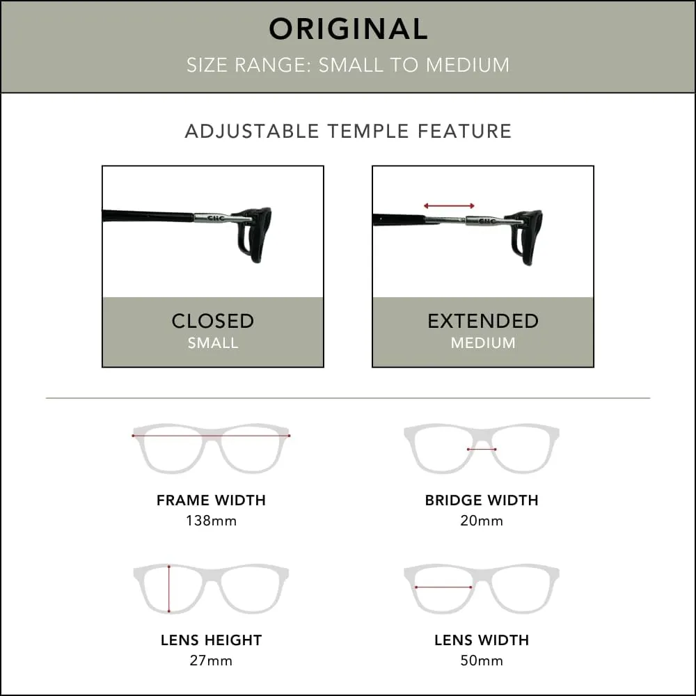 Clic Magnetic Reading Glasses for Men or Women, Computer Readers, Original (Small-Medium Size)