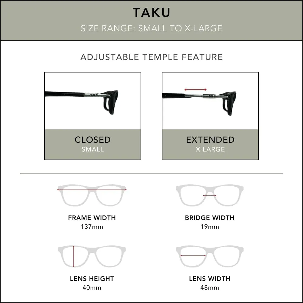 Clic Magnetic Reading Glasses for Men or Women, Soft Foldable Band, Computer Readers, Taku (S-XL)