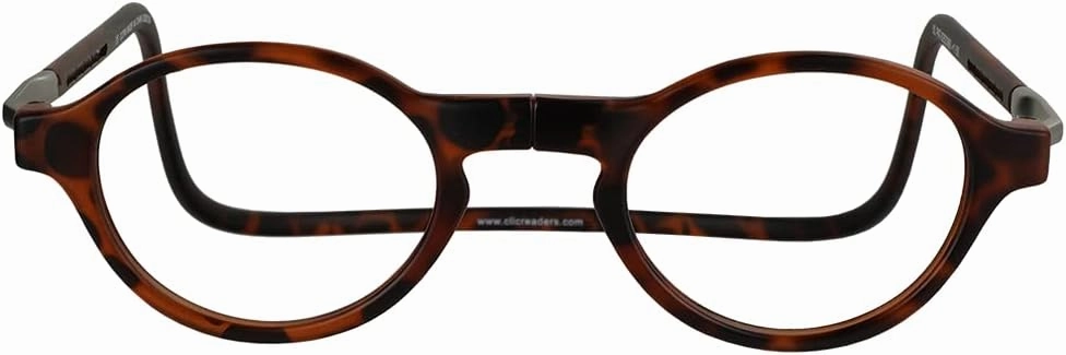 Clic Magnetic Reading Glasses for Men or Women, Computer Readers, Classic (S-M, Matte Tortoise, 2.00 Magnification)