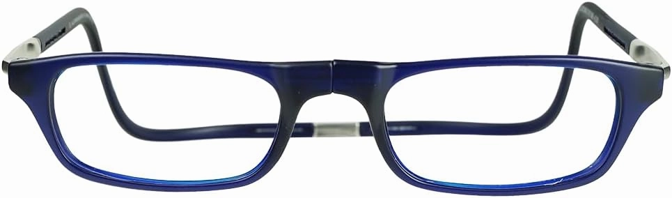 Clic Magnetic Reading Glasses for Men or Women, Computer Readers, Original Expandable (M-XL, Dark Matte Blue, 1.25 Magnification)
