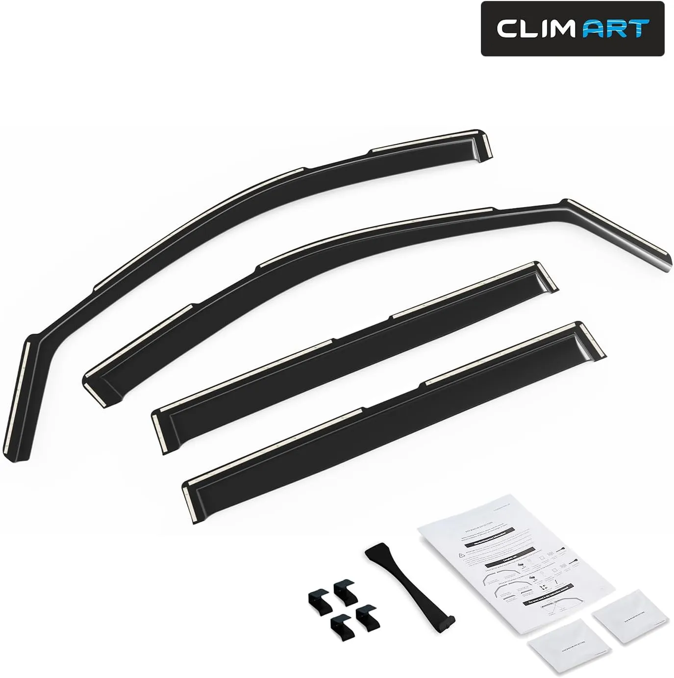 CLIM ART in-Channel Incredibly Durable Rain Guards for GMC Yukon XL 2021-2025, Original Window Deflectors, Vent Window Visors, Vent Deflector, 4 pcs.- 621317