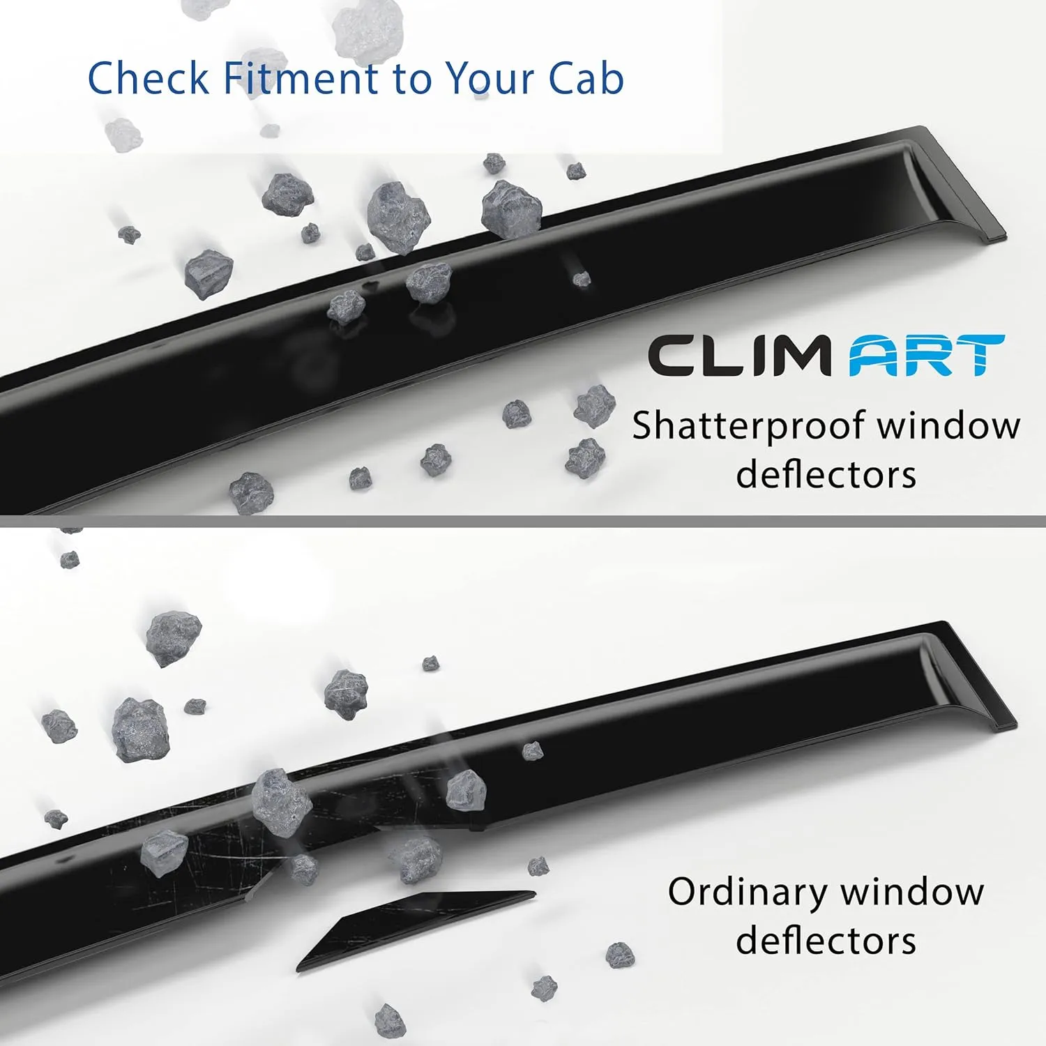 CLIM ART in-Channel Incredibly Durable Rain Guards for GMC Yukon XL 2021-2025, Original Window Deflectors, Vent Window Visors, Vent Deflector, 4 pcs.- 621317