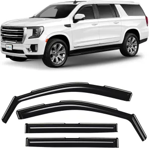 CLIM ART in-Channel Incredibly Durable Rain Guards for GMC Yukon XL 2021-2025, Original Window Deflectors, Vent Window Visors, Vent Deflector, 4 pcs.- 621317