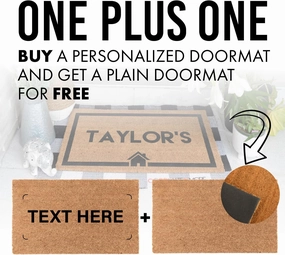 COCO MATS 'N MORE 22” x 36” Black Coir Personalized Door Mat, Made in USA Welcome Mats with Vinyl Backing | Tough Coir Bristles Cleans Dirtiest Shoes | Housewarming Gifts (Double Bordered)
