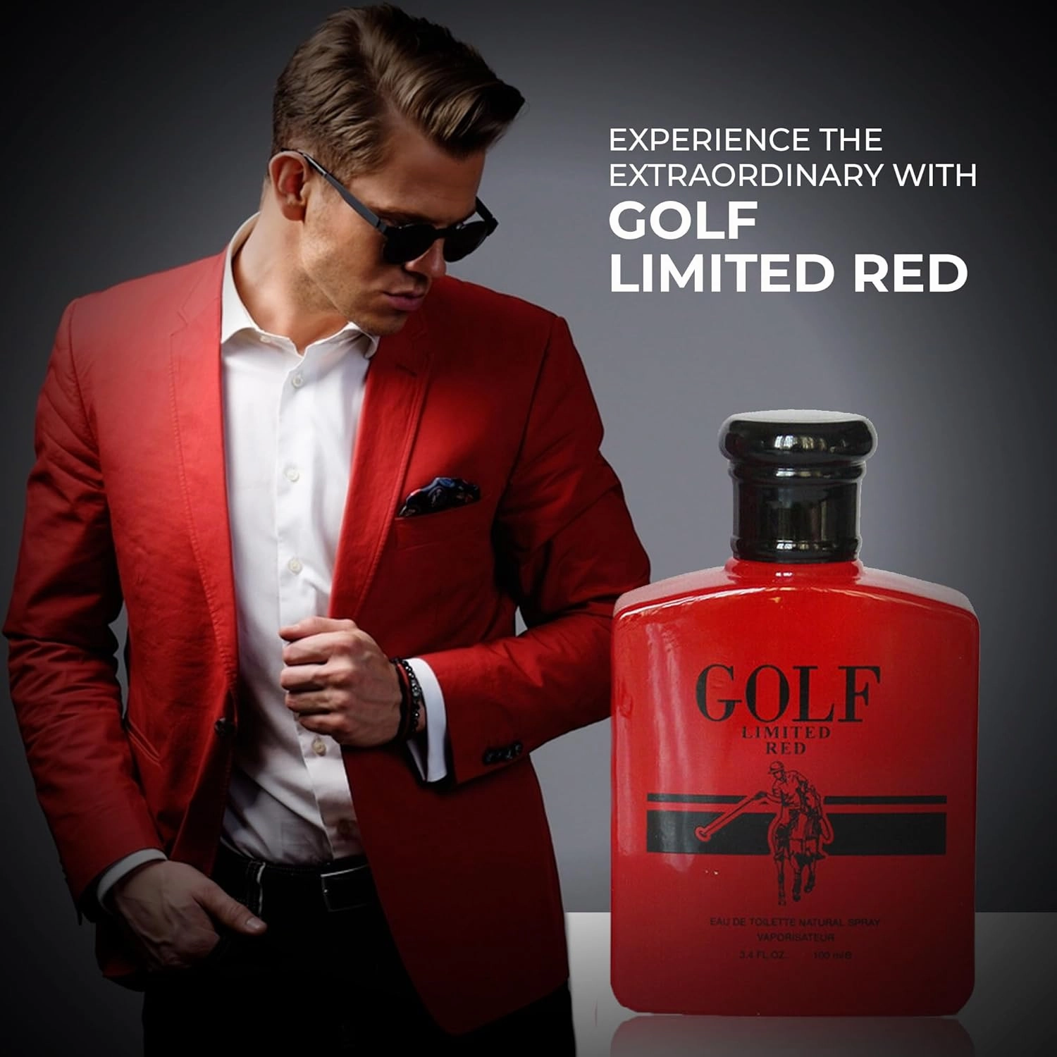 Cologne for Men Set 4 Combo Sets(Vintage Blue,Golf limited red,Aqua Deep Blue,Guilt Intense) Eau De Parfume/Toilette Natural Spray Each 100ML Men Perfume Long Lasting Fragrance for Daily Use