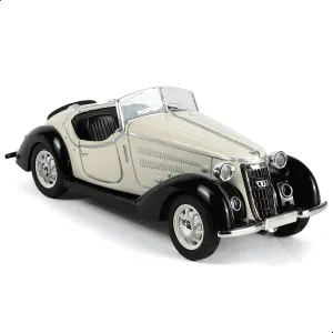 Compatible for Audi 1:36 Die cast Car Model for Kid with Pull Back Antique Wanderrer Classic White Car Toy Old Vintage Coupe Car Model Metal Car Model Collection Gift for Adult