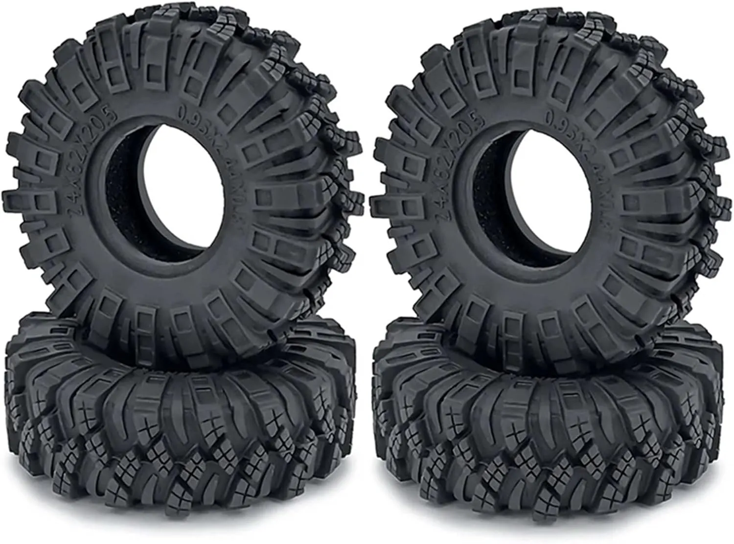 Compatible with Axial for SCX24 for Gladiator for Bronco 8PCS 62Mm 1.0 Inch Wheel Tires Soft Mud Rubber Tyres 1/24 RC Crawler Car RC Wheel Tires