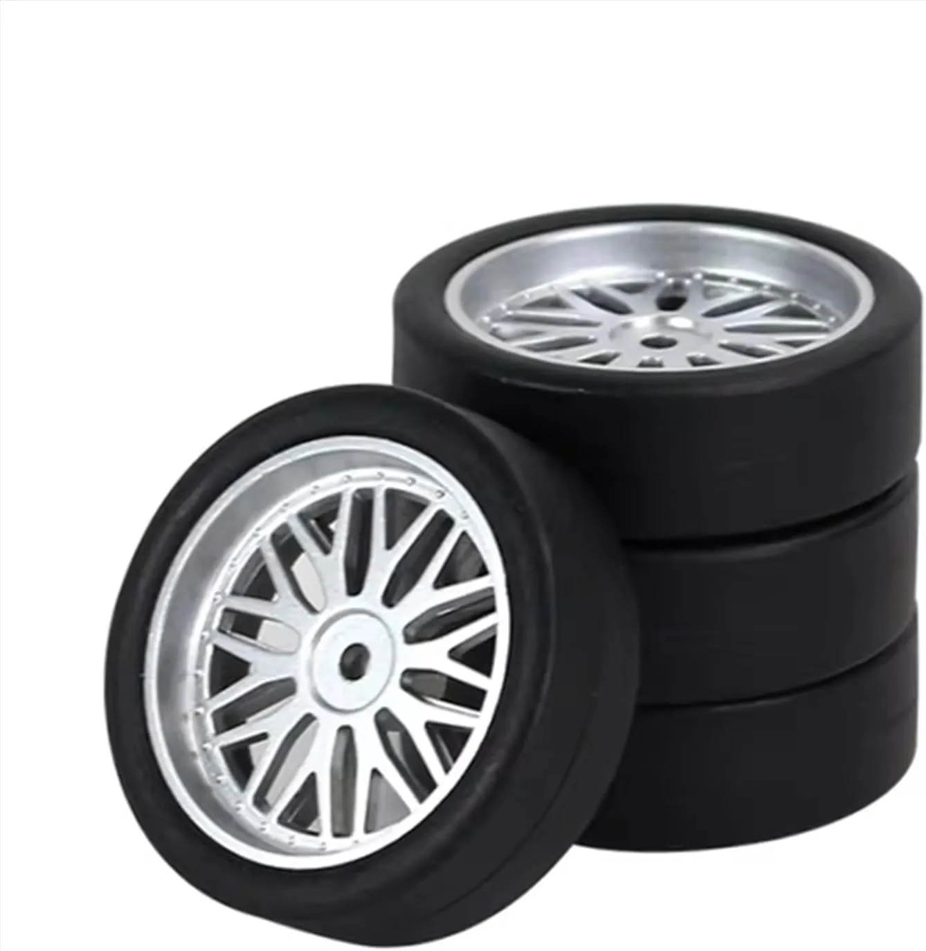 Compatible with LDRC AE86 4Pcs 32Mm RC Drift Tire Wheel Hard Tyre 1/18 RC Car Upgrade Parts Replacement Accessories RC Wheel Tires