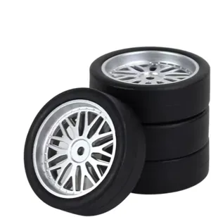 Compatible with LDRC AE86 4Pcs 32Mm RC Drift Tire Wheel Hard Tyre 1/18 RC Car Upgrade Parts Replacement Accessories RC Wheel Tires