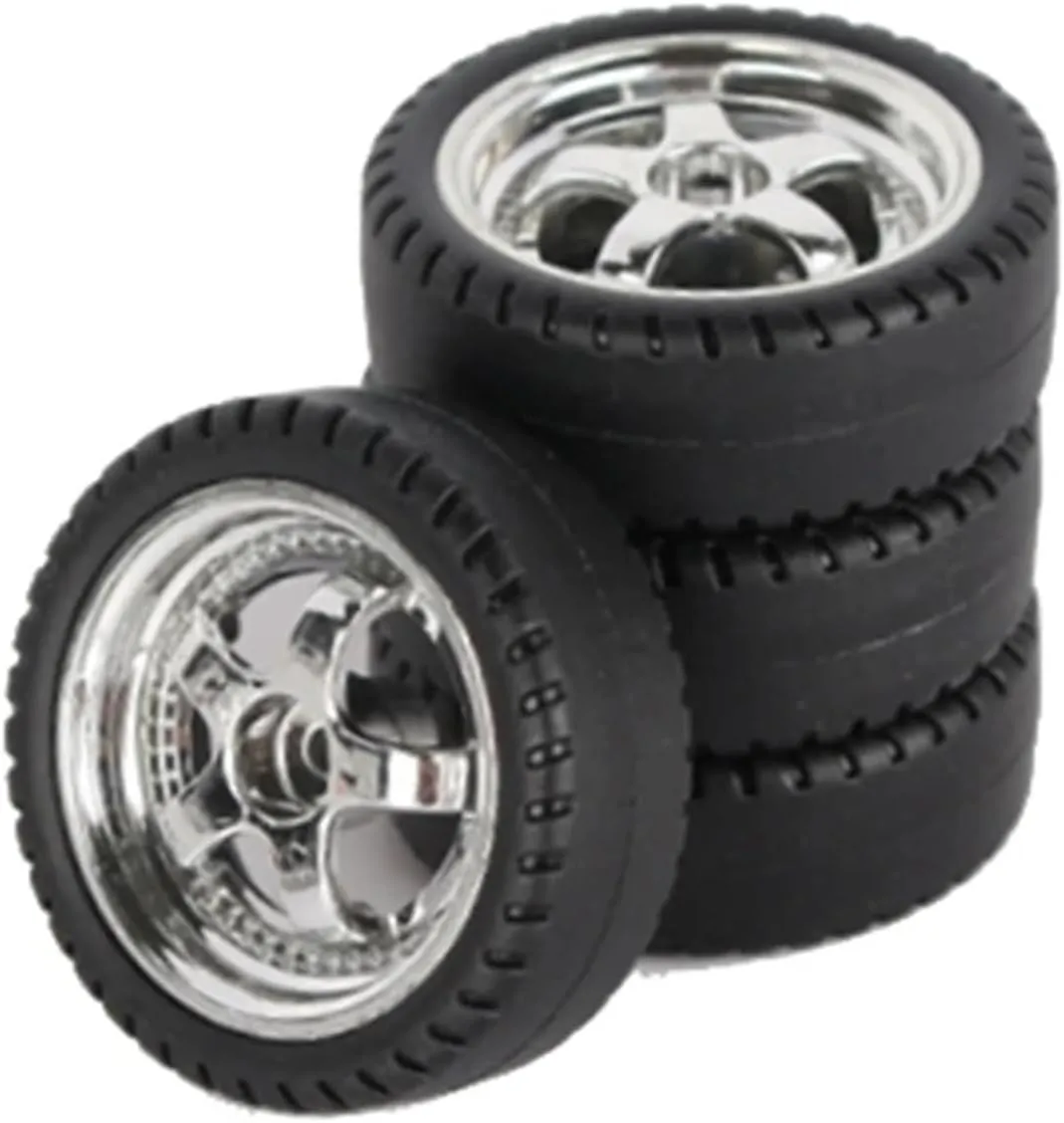 Compatible with LDRC AE86 A86 A86P LD1801 1/18 RC Car Upgrade Accessories RC Parts 4Pcs 33Mm RC Drift Tire Wheel Hard Tyre RC Wheel Tires(Color2)