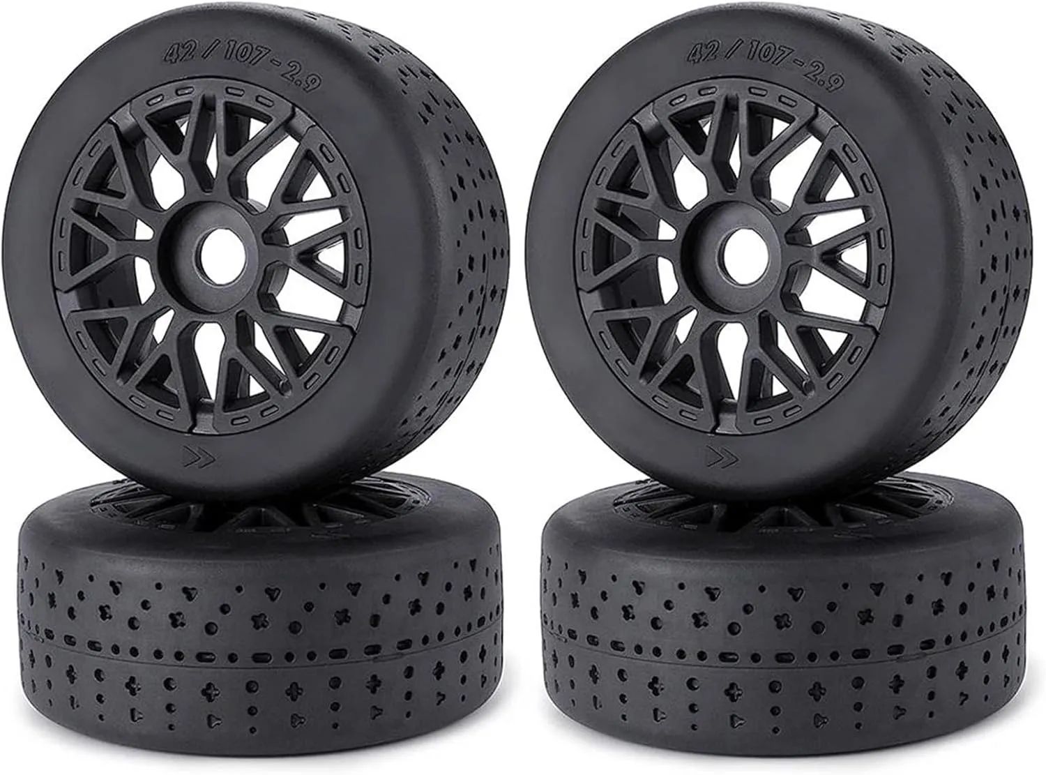 Compatible with Limitless F1 Wheels Tires Set Plastic Beadlock Wheel Rim Rubber Tyres 1/7 RC Upgrade Parts Accessories RC Wheel Tires(2 Pair)