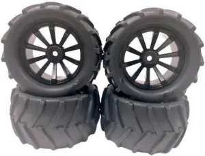 Compatible with MJX 14210 1:14 RC Car Part RC Car Accessories Plastic Wheel Rims Tyre RC Upgrade Part Rc Wheel Rims Tyre Black RC Wheel Tires