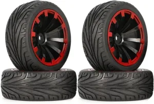 Compatible with Tamiya TT01 TT02 TA-06 XV-01 for HPI WR8 for Kyosho for HSP 1/10 RC for Racing Car Tires On Road Touring Drift Car Tyre RC Wheel Tires