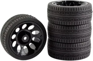 Compatible with Tamiya TT01 XV01 PTG-2 for WR8 for Kyosho for HSP 1/10 RC for Racing Car Tires On Road Touring Drift Car Tyre Wheel 64mm RC Wheel Tires(ColorC)
