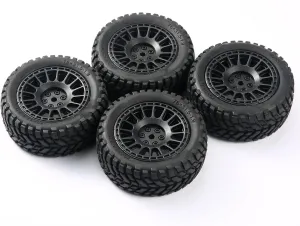 Compatible with Wltoys for 144010 144001 1/14 1/16 1/10 Scx10 for Tamiya for Racing Car 4PCS 1.9 Inch 75mm RC Tires 12mm Hex Hubs Wheels RC Wheel Tires