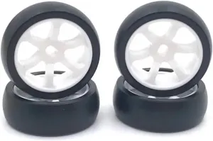 Compatible with Wltoys for 284131 K969 K989 P929 1/28 RC Car Upgrades Parts 4Pcs Hard Plastic Drift Tire Tyre Wheel RC Car Upgrade Parts RC Wheel Tires