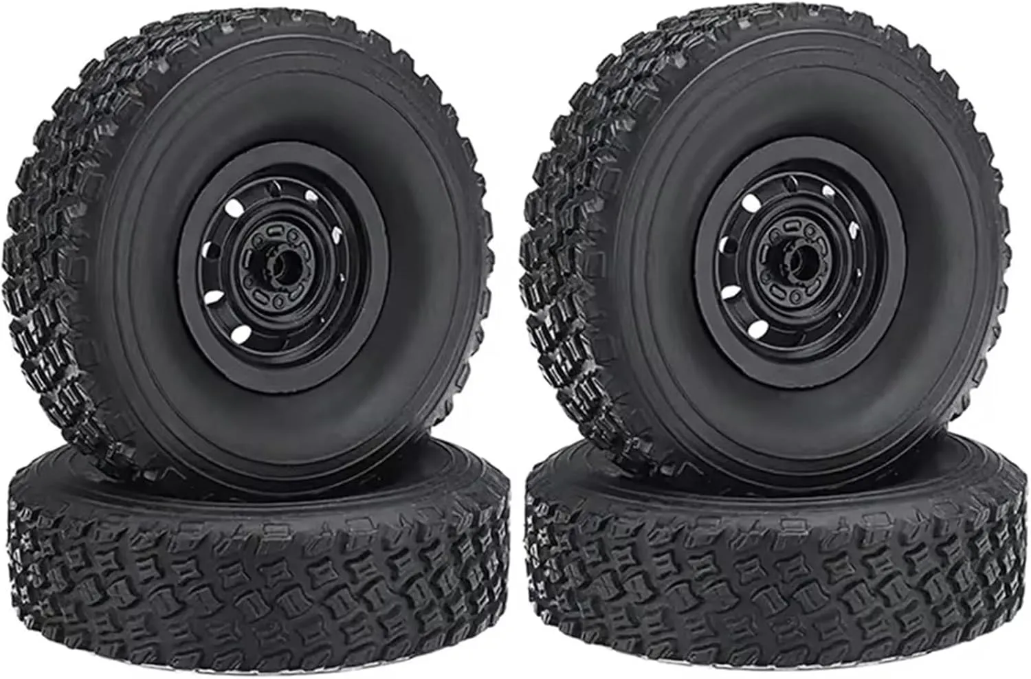 Compatible with WPL C14 C24 C34 C44 C24-1 FJ40 1/16 RC Car Upgrade Parts Spare Accessories 4Pcs 67mm Tire Wheel Tyre RC Wheel Tires