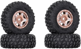 Compatible with Axial for SCX24 AXI00001 for Deadbolt for Gladiator 52 * 18mm 1.0" Beadlock Wheel Rims Tires Set for 1/24 RC Crawler Car RC Wheel Tires(Brown,ColorC)