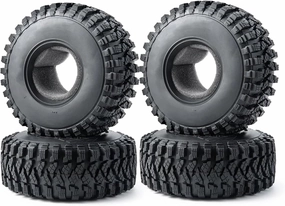 Compatible with Axial SCX10 90048 D90 RR10 TRX4 2.2 Inch 125mm Beadlock Rubber Wheel Tires 1/10 RC Rock Crawler Car Upgrade Parts RC Wheel Tires